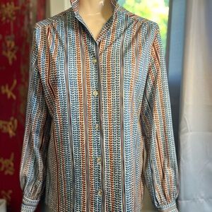 Striped Button-Up Blouse